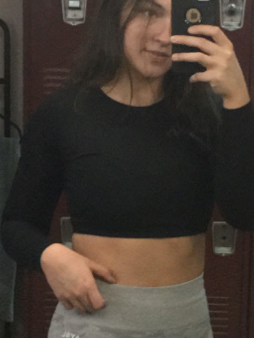 Pacsun Black Long Sleeve Ribbed Crop Top